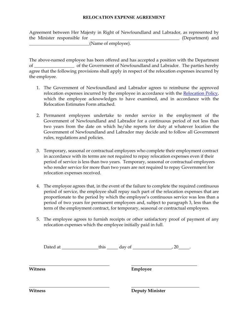 12+ Relocation Agreement Templates - PDF, Word