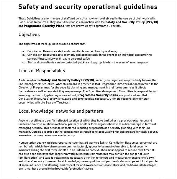 Jobsite Security Plan Template