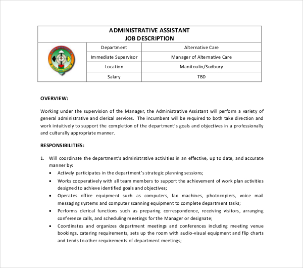 10+ Administrator Job Description Templates PDF, DOC