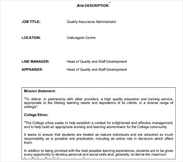 10+ Quality Assurance Job Description Templates PDF, DOC