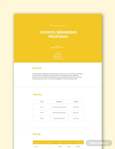 school branding proposal template