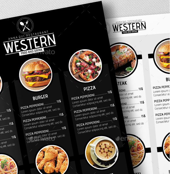 Black and White Menu Designs 25  Free Templates in PSD AI