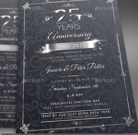 silver-anniversary-invitation
