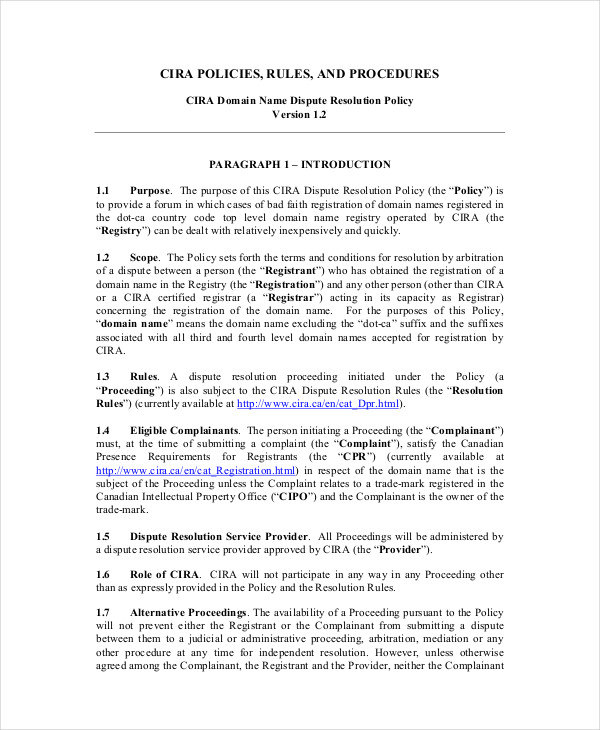 10 Dispute Resolution Policy Templates PDF DOC