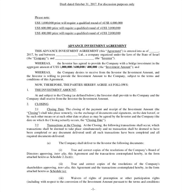 13  Investment Agreement Templates PDF Word Google Docs Apple Pages