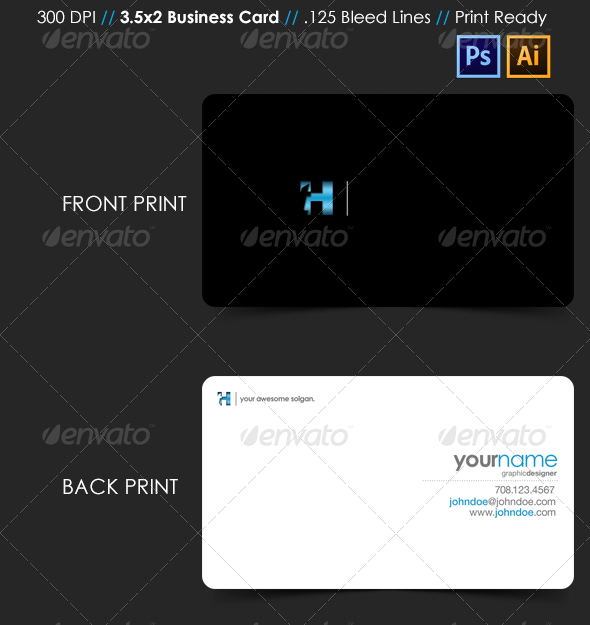 sleek modern business card