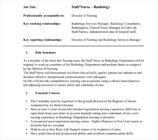 10+ Radiologist Job Description Templates PDF, DOC