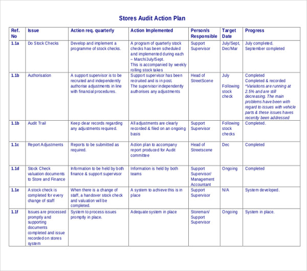 14-audit-action-plan-templates-pdf