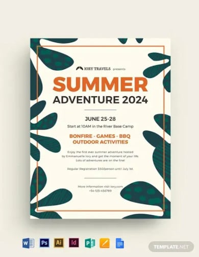 summer adventure flyer template
