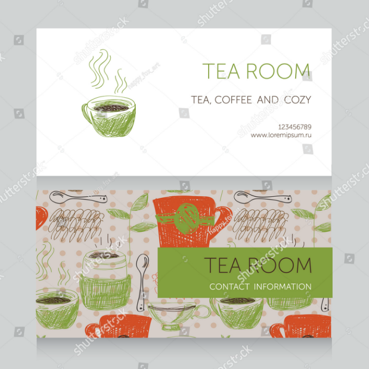 tea-room-restaurant-name-card-template