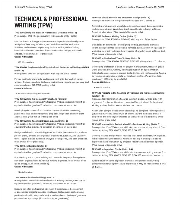 technical writing lessons pdf