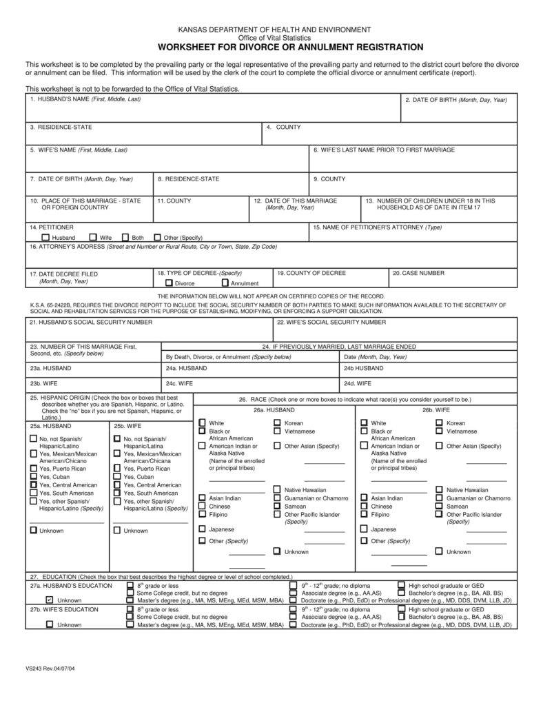 8+ Divorce Worksheets: Breaking Up the Legal Way - PDF