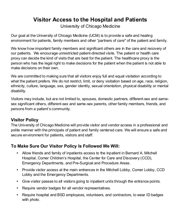 11+ Visitor Policy Templates PDF