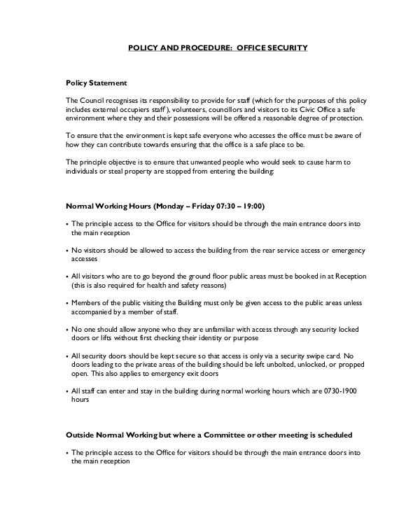 11+ Visitor Policy Templates PDF