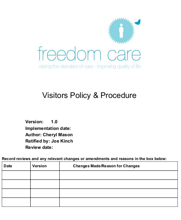 11+ Visitor Policy Templates PDF