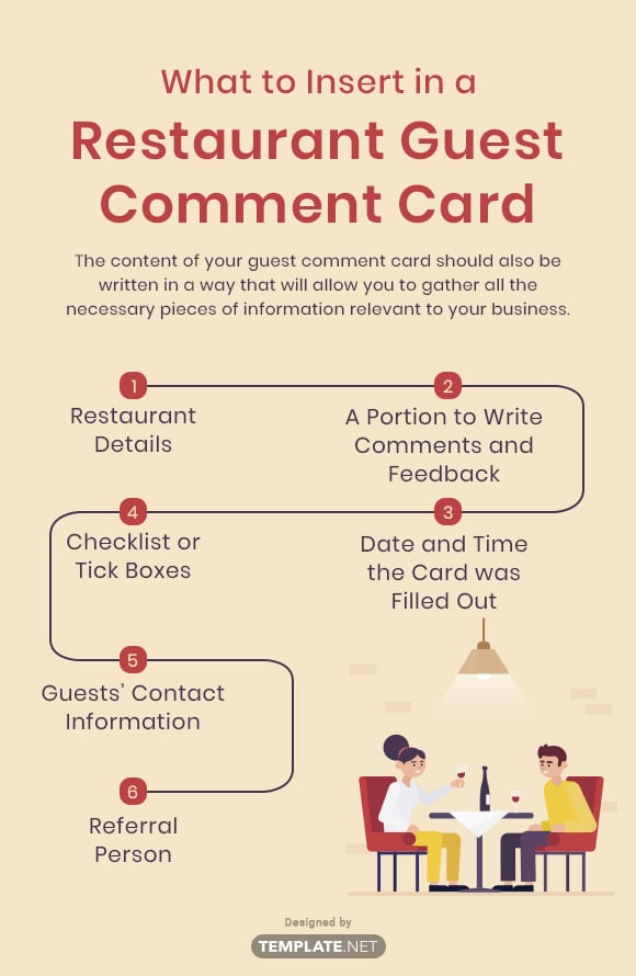 what to insert in a restaurant guest comment card