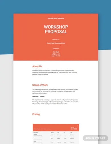 how to write proposal for workshop