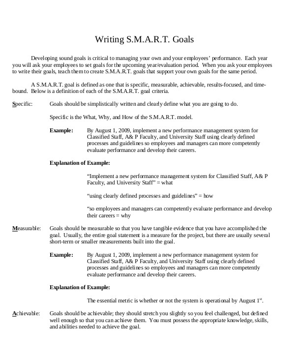 writing smart goals