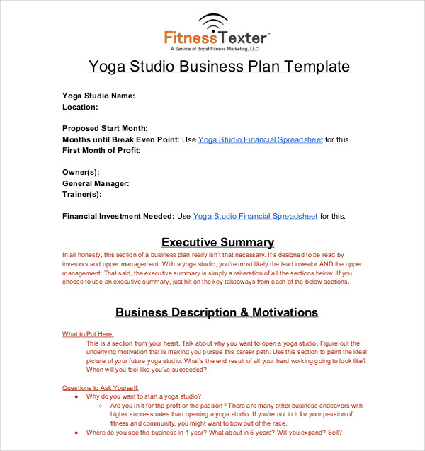 8+ Studio Business Plan Templates PDF, Docs, Word