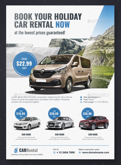 18 Car Rental Flyer Designs And Templates Psd Ai Word Eps