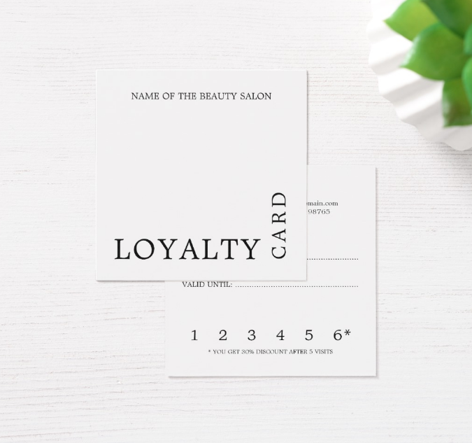 black and white loyalty card