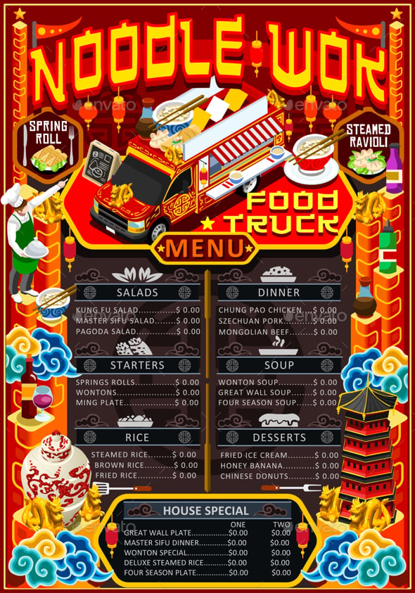 chinese street food truck menu