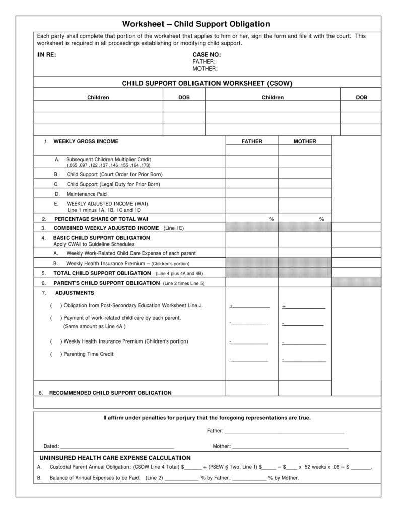 8+ Divorce Worksheets: Breaking Up the Legal Way - PDF