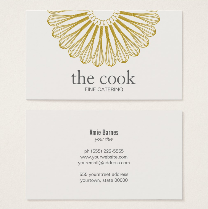 elegant catering business card