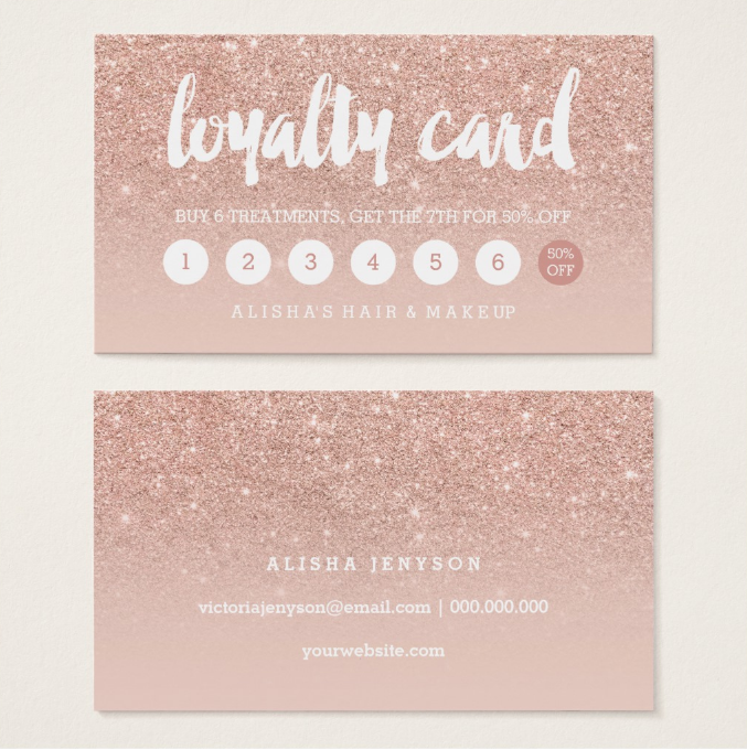 elegant typography loyalty card