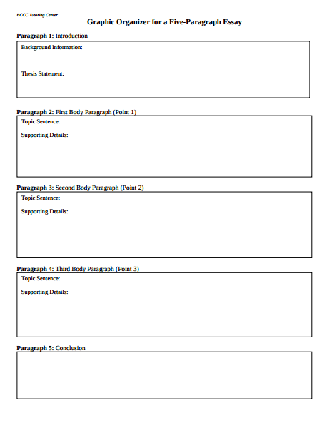 5 Paragraph Essay Outline Pdf