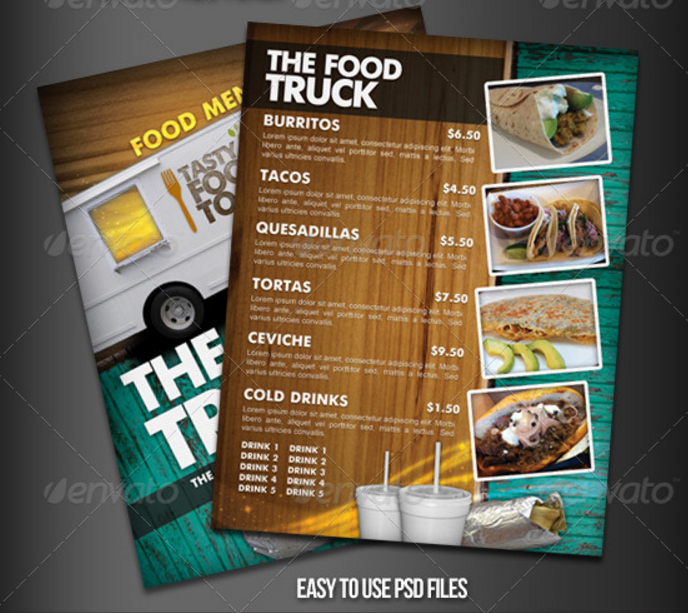food truck menu flyer