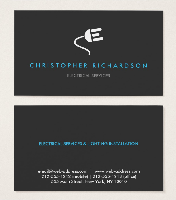 15+ Electrician Business Card Designs & Templates - PSD, AI, InDesign ...