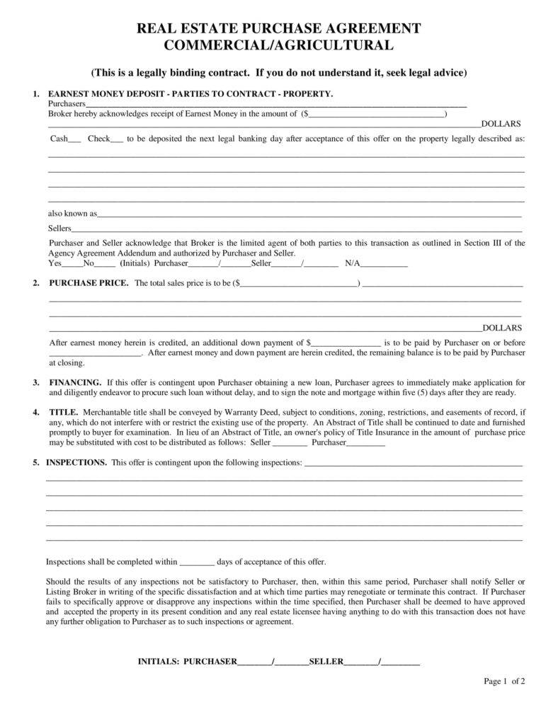 12 FREE Real Estate Purchase Agreement Templates PDF Word