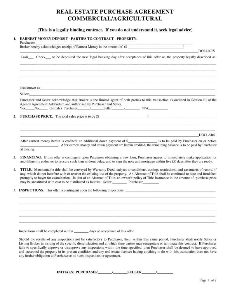 12+ FREE Real Estate Purchase Agreement Templates - PDF, Word