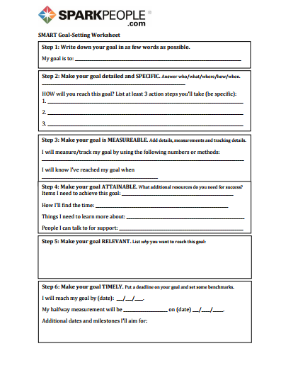 9+ SMART Goal Worksheet Templates - DOC, PDF