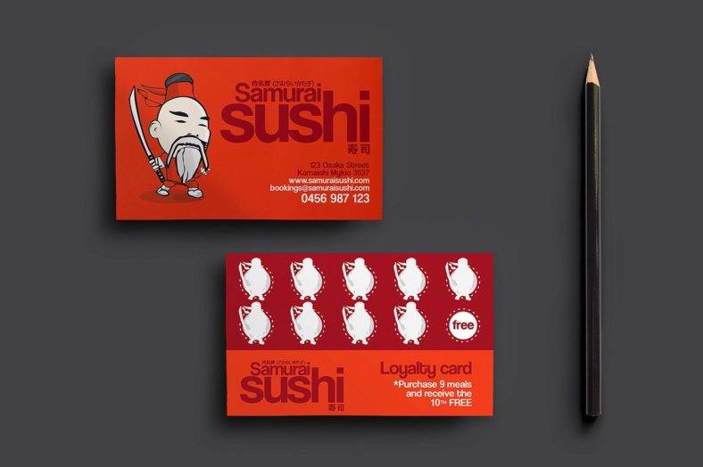 sushi restaurant loyalty card 788x524