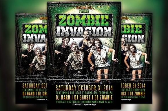 zombie-invasion-halloween-party-flyer
