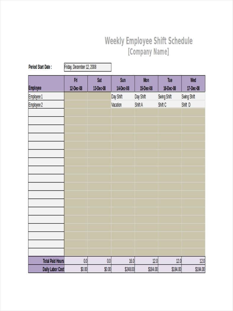3+ 10 Hour Shift Schedule Templates - PDF, Word | Free ...