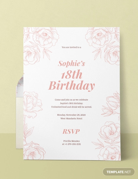 12 18th Birthday Party Invitation Templates PSD AI Word