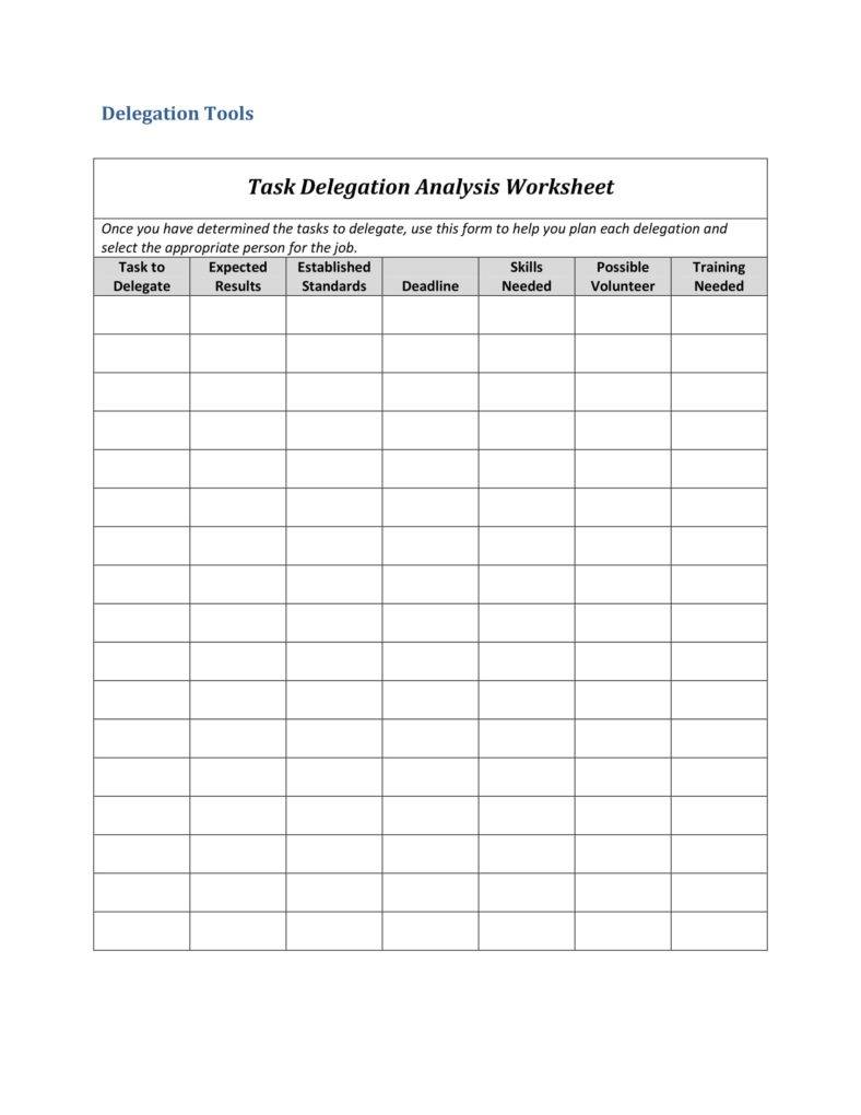 Delegation Log Template
