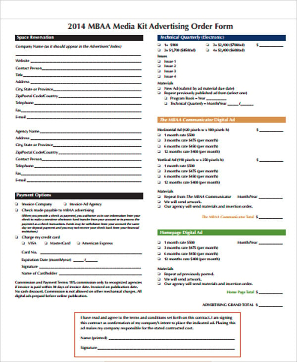 mbaa media kit advertising order form