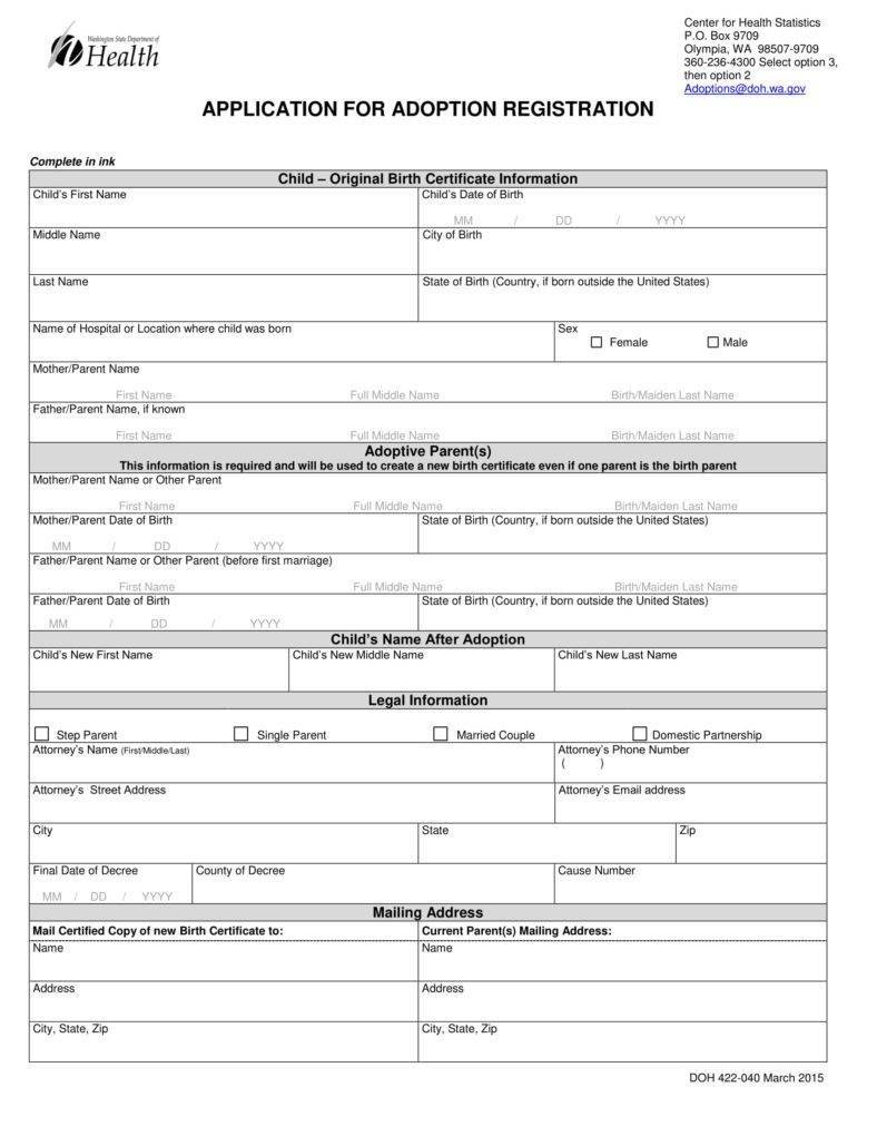 Child Adoption Certificate Template