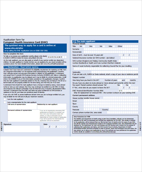 application-form-for-health-insurance