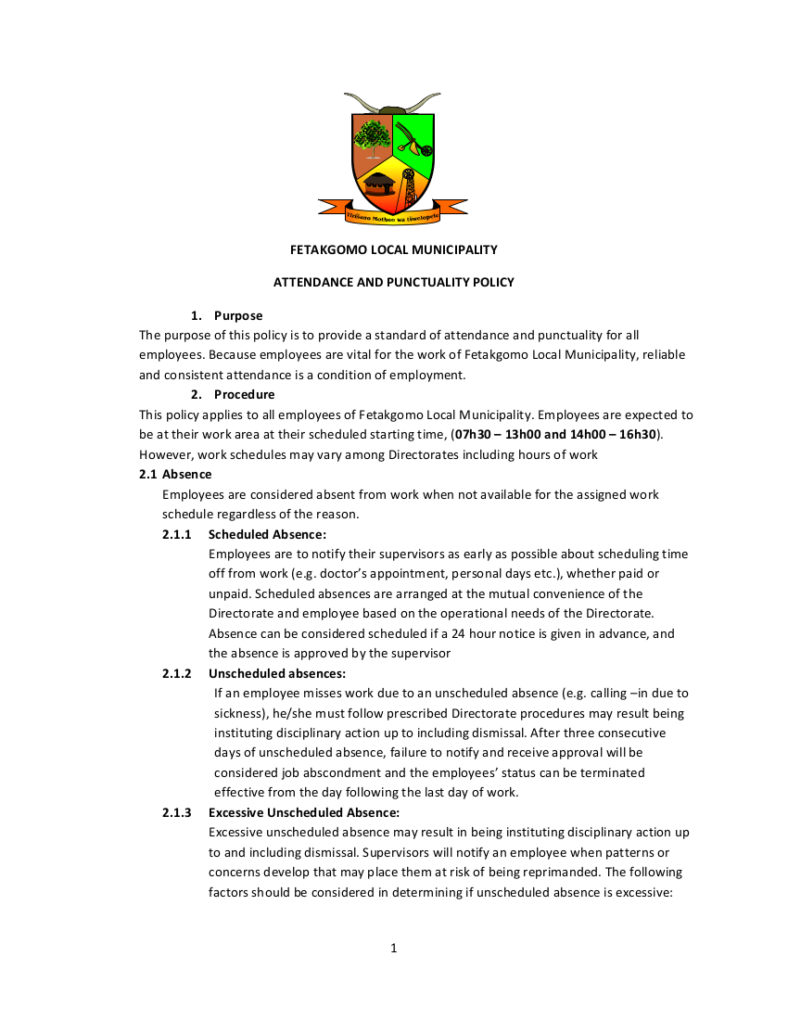 Attendance Policy Point System.pdf 5+ Employee Attendance Policy Templates - Word, PDF | Free & Premium ...