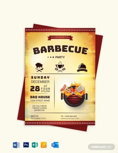 awesome bbq party invitation template