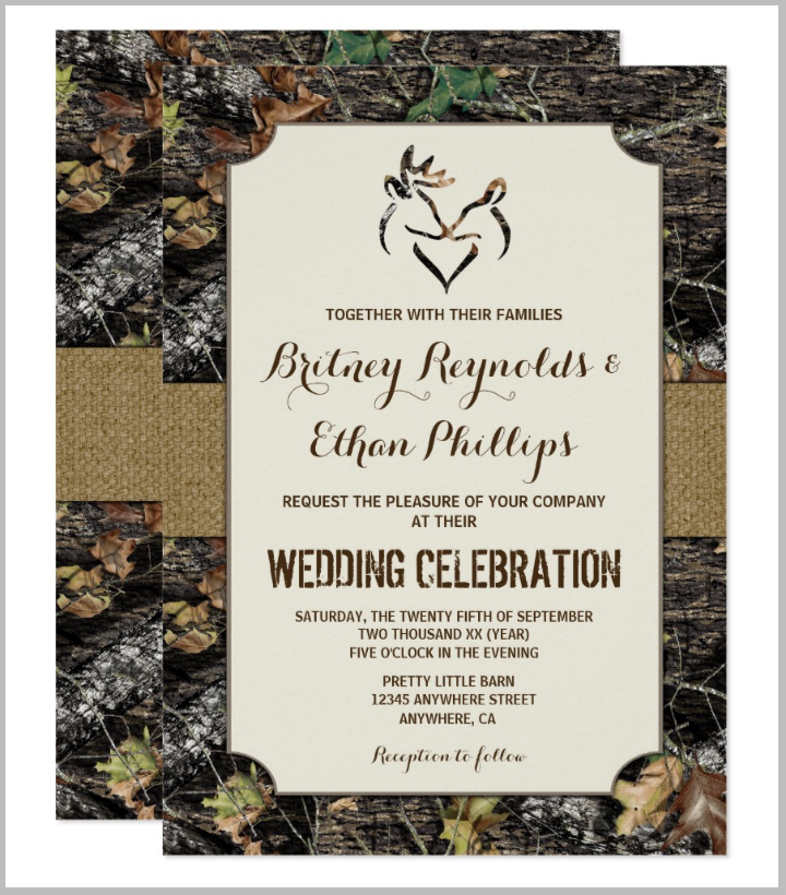 18 Camo Wedding Invitation Designs Templates Psd Ai Free