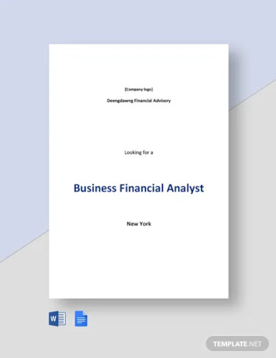 business financial analyst job description template