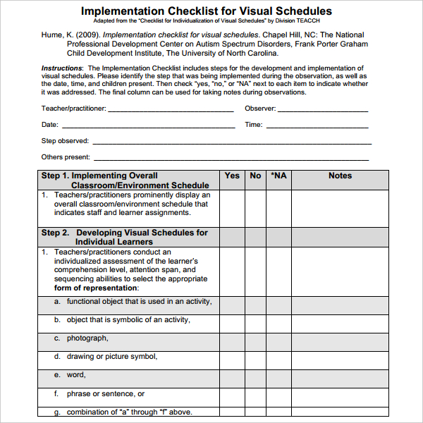 4+ Visual Schedule Templates - PDF