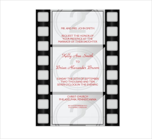 cinema large rectangular invitation