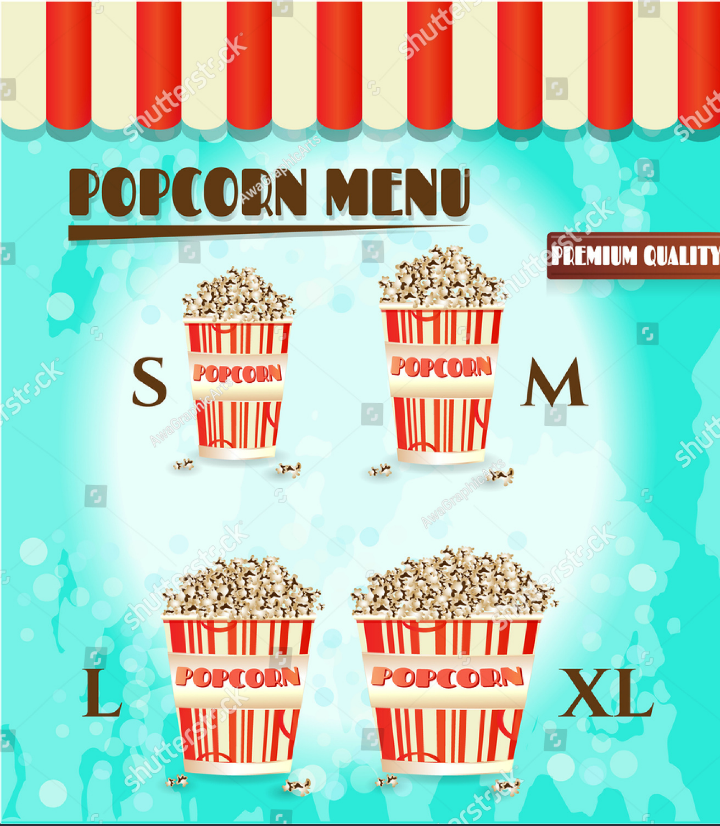 Attractive Popcorn Menu 14+ Free Templates in PSD, AI